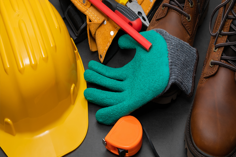 EPIs como capacete, bota etc 